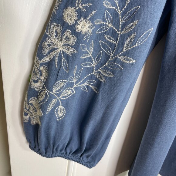 J Jill Floral Expressions V-Neck Button Up Embroidered Tunic Size XL - Picture 6 of 10